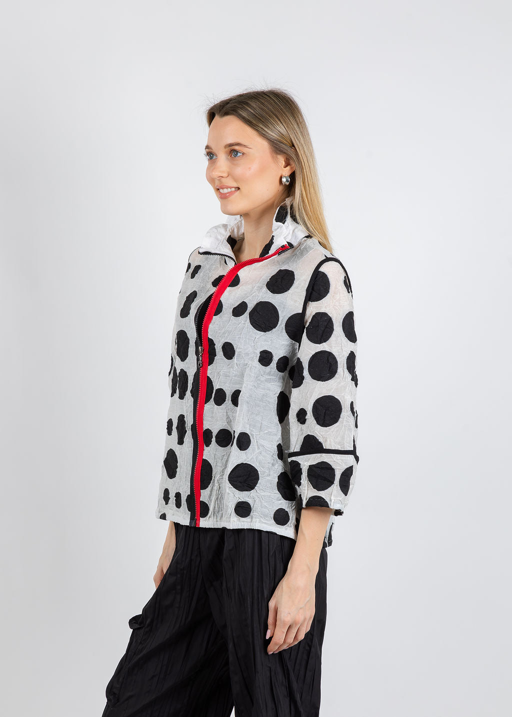 BK Polka Dot Jacket in Black/White/Red available at Barbara Katz