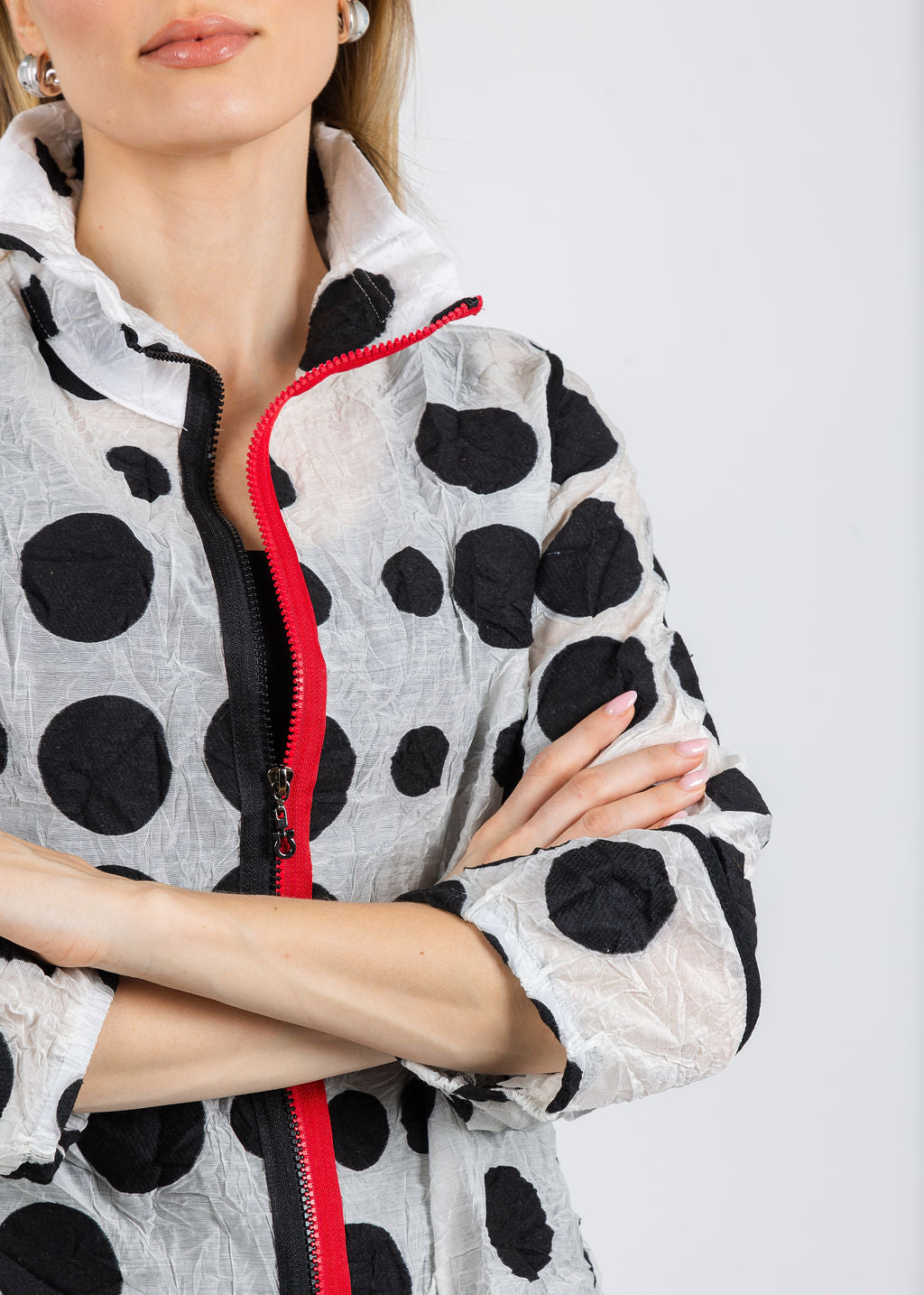 BK Polka Dot Jacket in Black/White/Red available at Barbara Katz