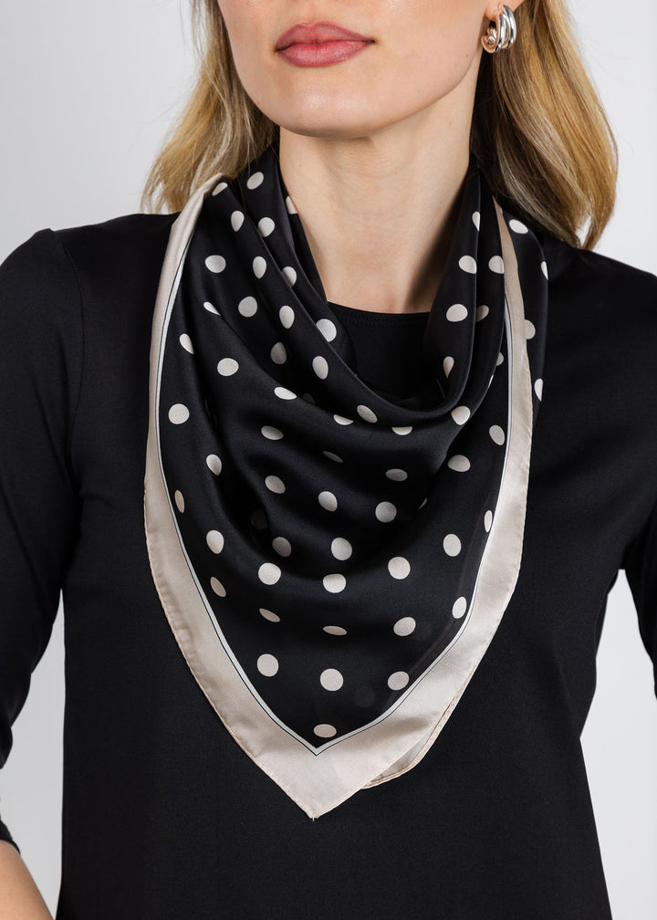 BK Polka Dot Silky Scarf available at Barbara Katz