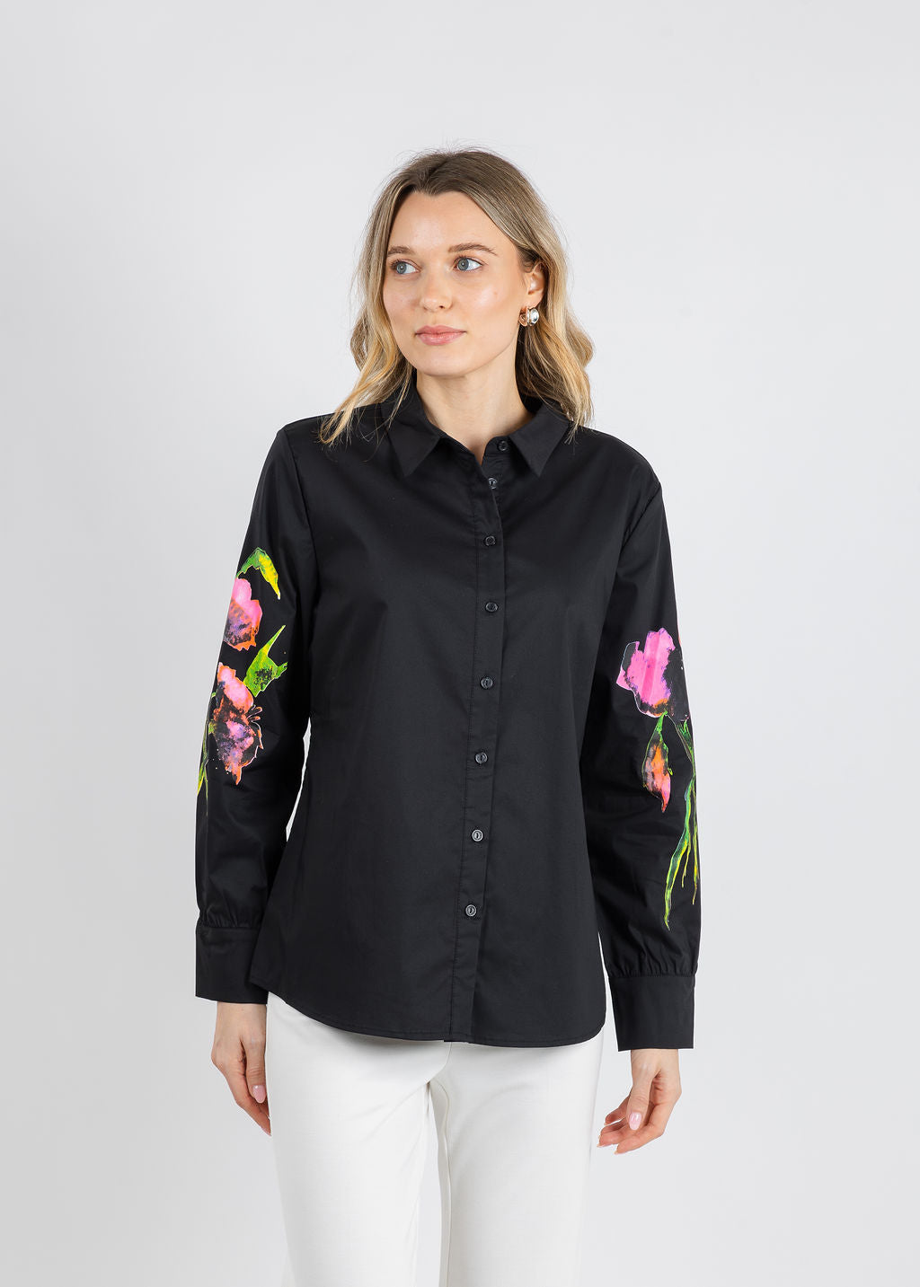 BK Sandy Paint Blouse in Black available at Barbara Katz
