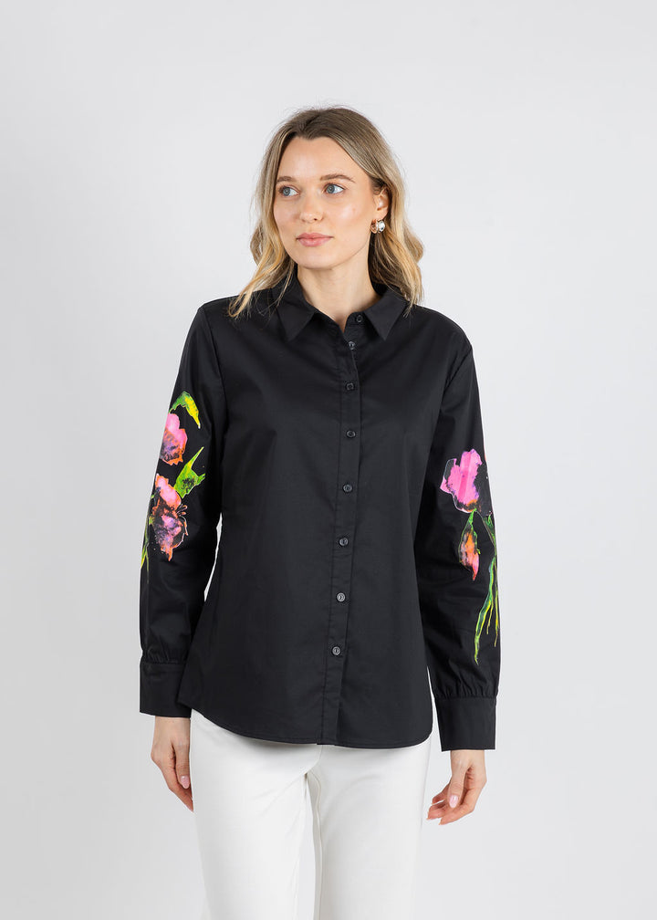 BK Sandy Paint Blouse in Black available at Barbara Katz