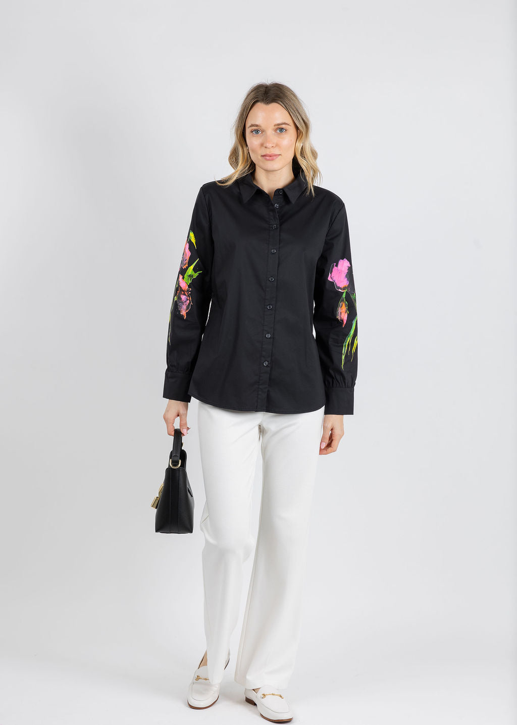BK Sandy Paint Blouse in Black available at Barbara Katz