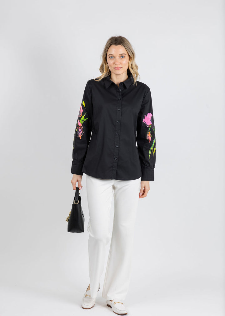 BK Sandy Paint Blouse in Black available at Barbara Katz