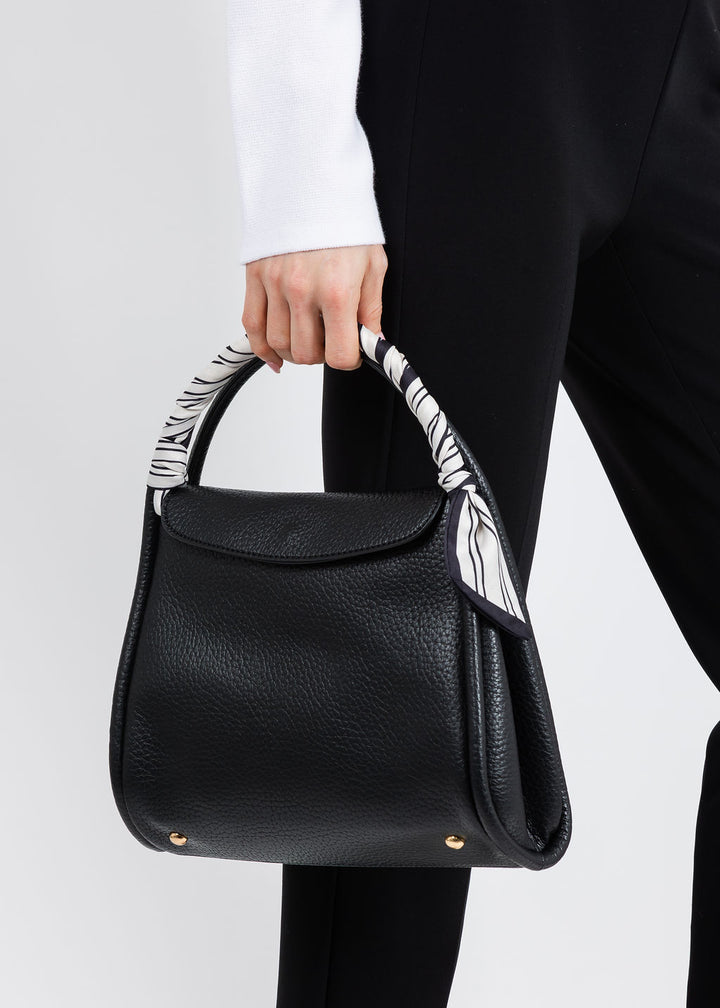 BK Scarf Handle Tote Bag in Black available at Barbara Katz