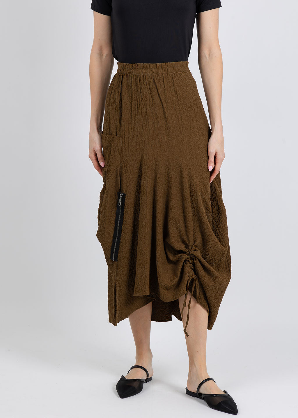 BK Sloane Skirt in Olive available at Barbara Katz