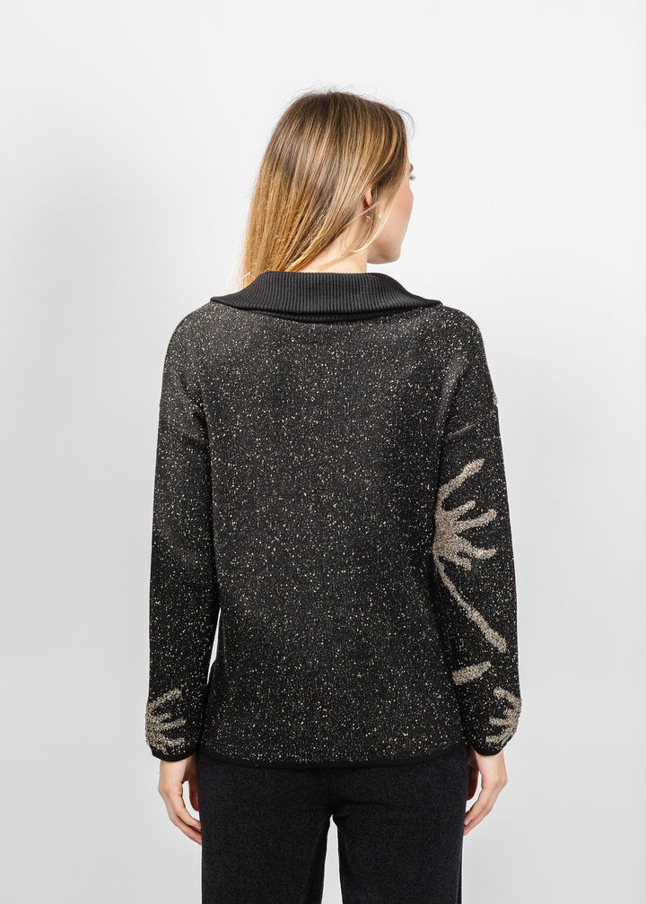 BK Splatter Zip Jacket in Taupe available at Barbara Katz
