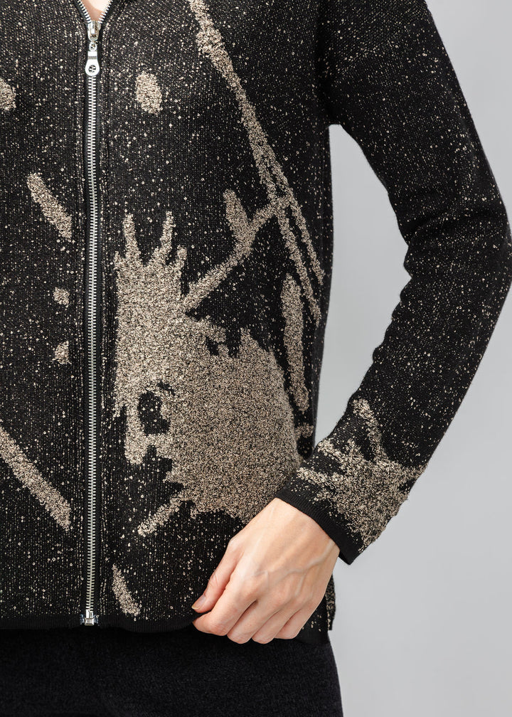 BK Splatter Zip Jacket in Taupe available at Barbara Katz