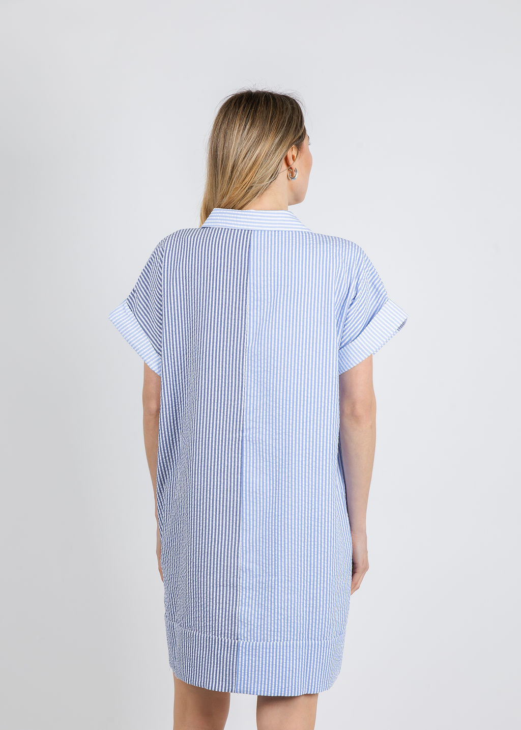 BK Striped Polo Dress in Blue available at Barbara Katz