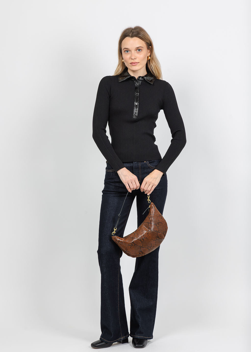 BK Tammy Ribbed Knit Top in Black available at Barbara Katz