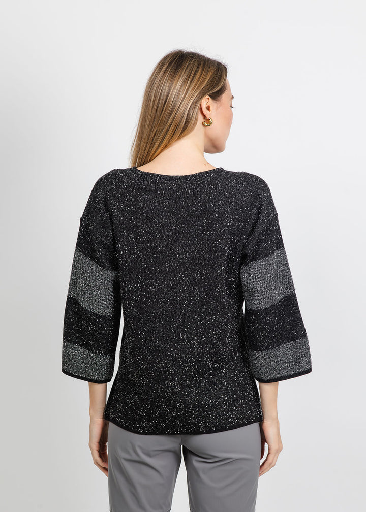 BK V-Neck Heart Tunic in Charcoal available at Barbara Katz