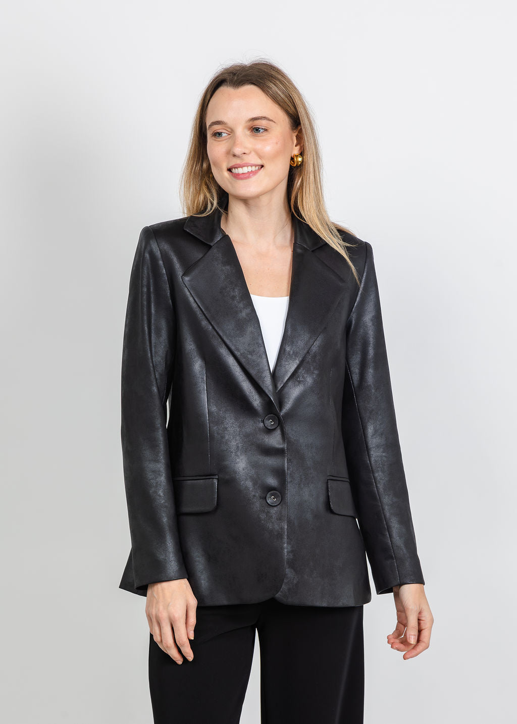 BK Vegan Blazer in Black available at Barbara Katz