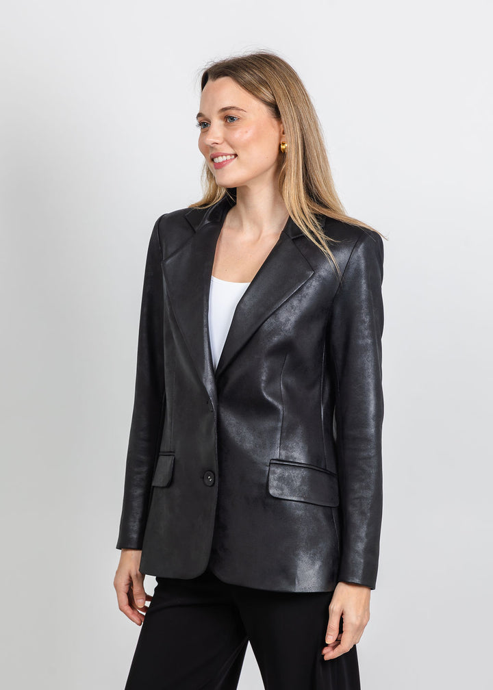 BK Vegan Blazer in Black available at Barbara Katz