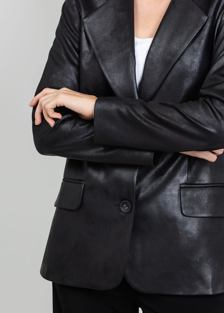 BK Vegan Blazer in Black available at Barbara Katz