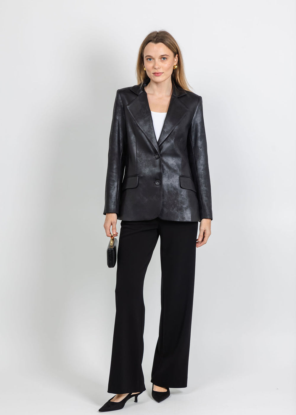 BK Vegan Blazer in Black available at Barbara Katz