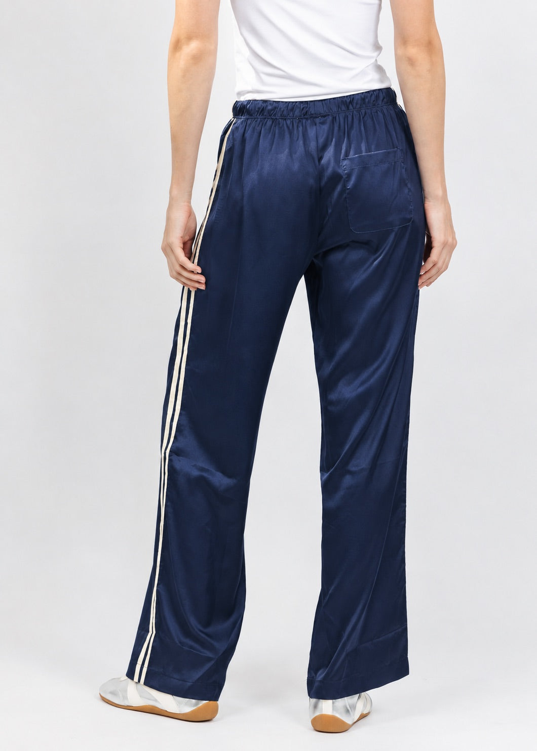 BK Vida Track Pant in Navy/Cream available at Barbara Katz