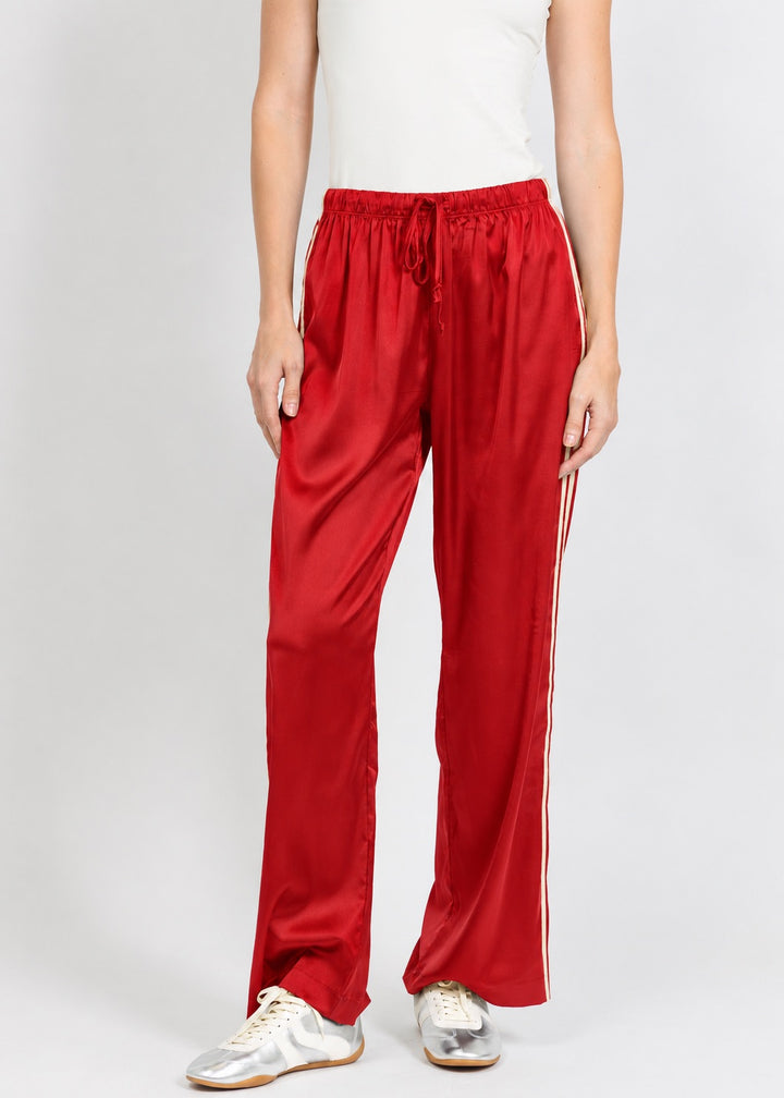 BK Vida Track Pant in Red/Cream available at Barbara Katz