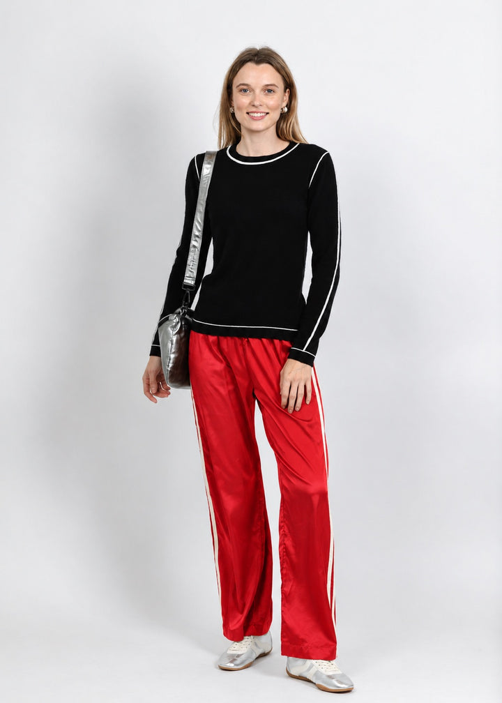 BK Vida Track Pant in Red/Cream available at Barbara Katz