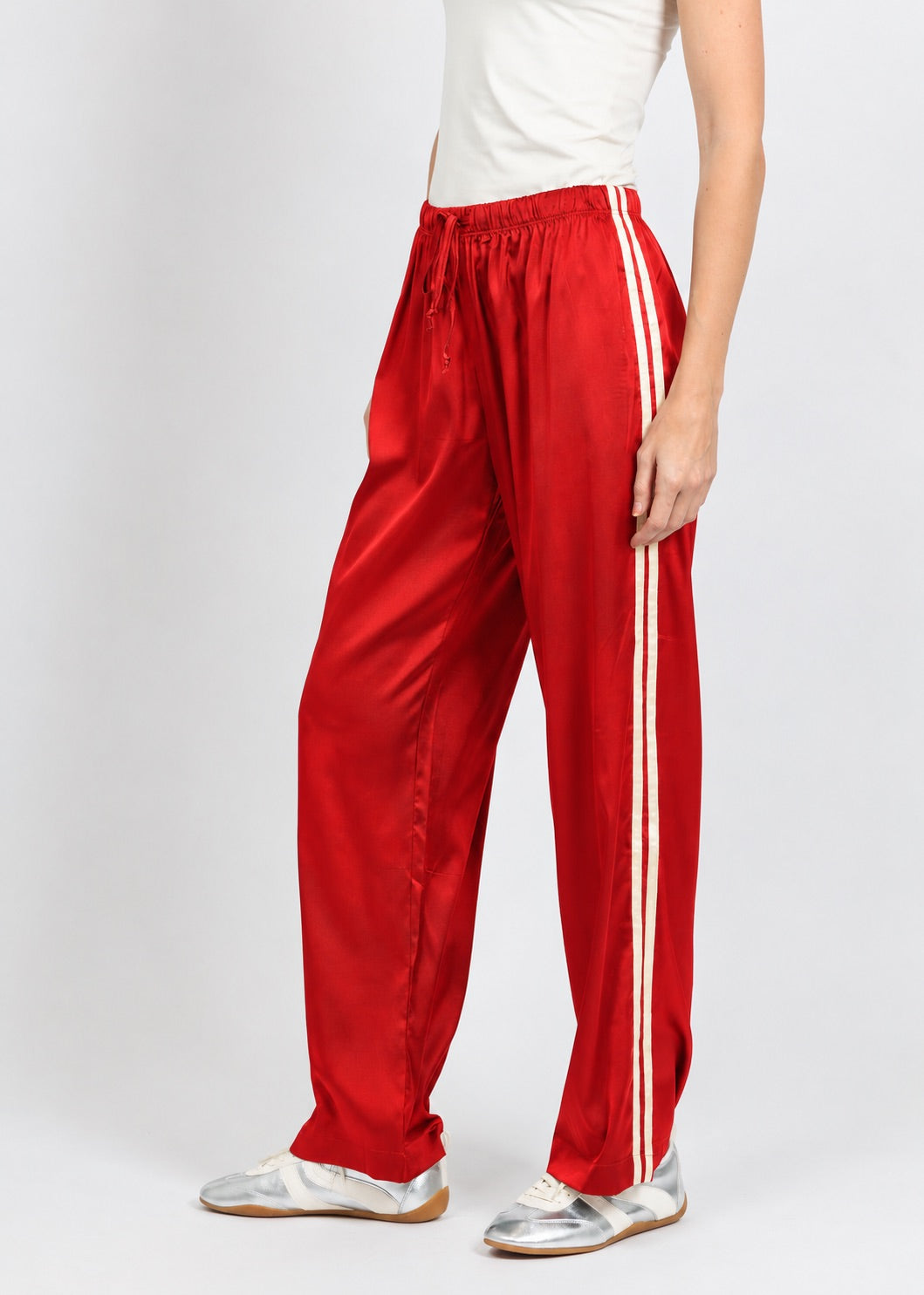 BK Vida Track Pant in Red/Cream available at Barbara Katz