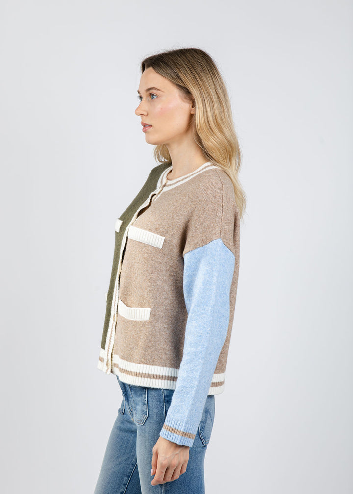 BK Wyatt Robbie Blocked Cardigan in Multi available at Barbara Katz