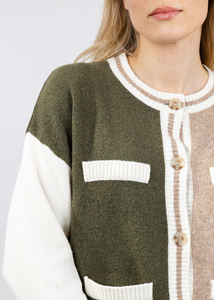 BK Wyatt Robbie Blocked Cardigan in Multi available at Barbara Katz