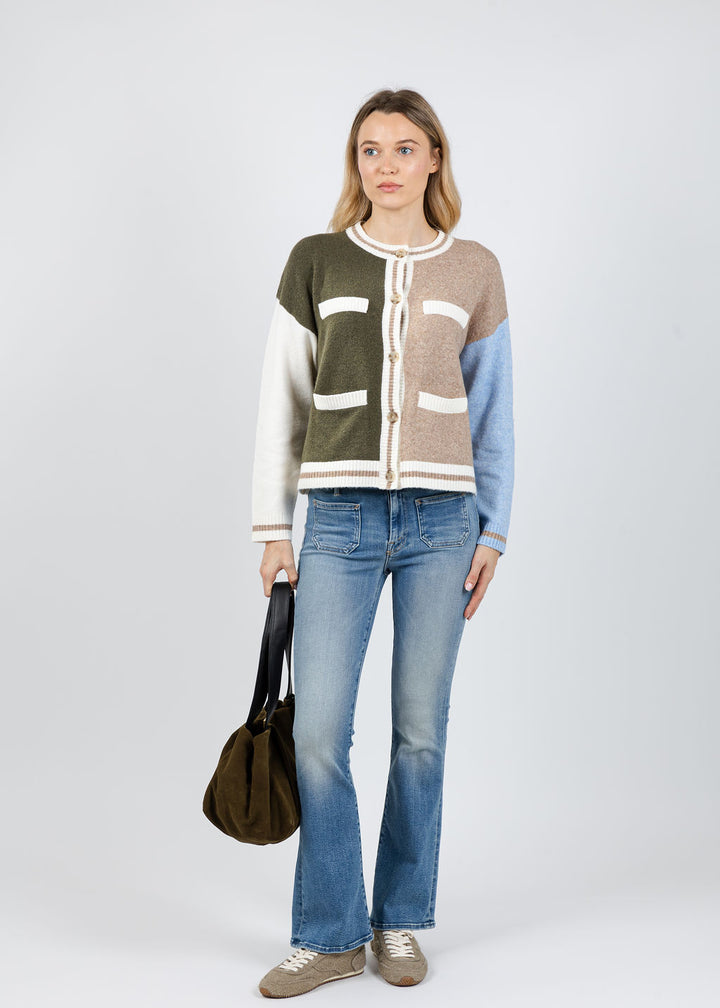 BK Wyatt Robbie Blocked Cardigan in Multi available at Barbara Katz