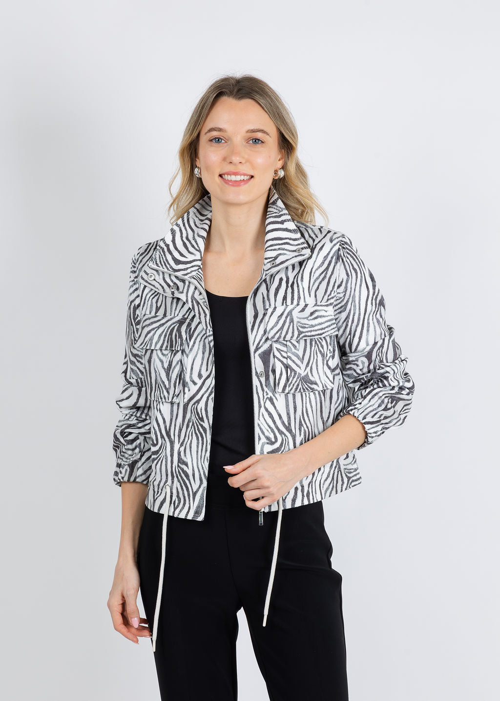 BK Zebra Jacket With Pockets available at Barbara Katz