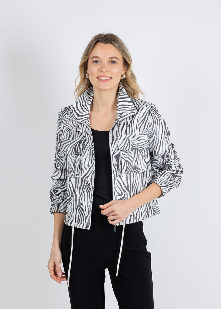 BK Zebra Jacket With Pockets available at Barbara Katz