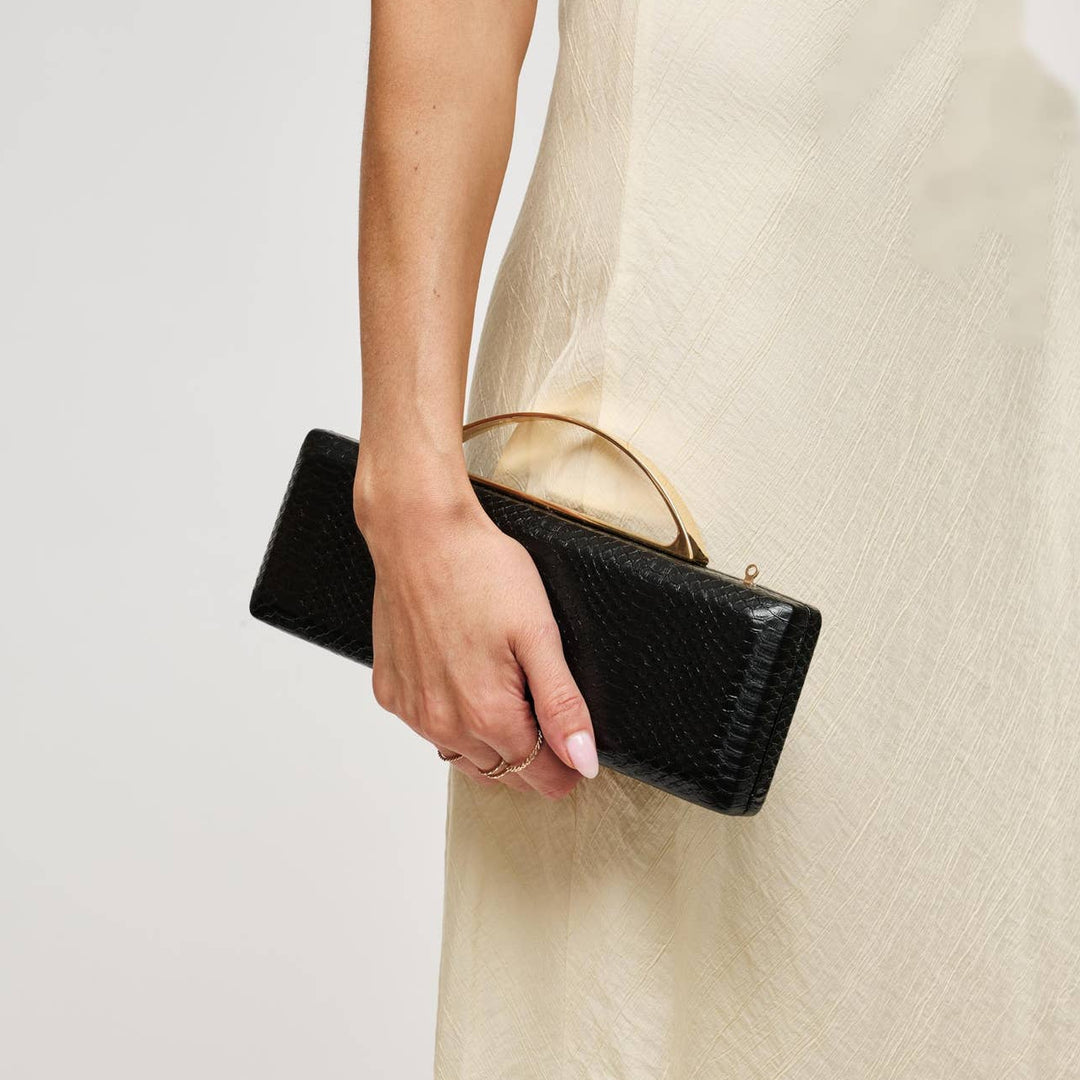 BK Banks Clutch Bag in Black available at Barbara Katz