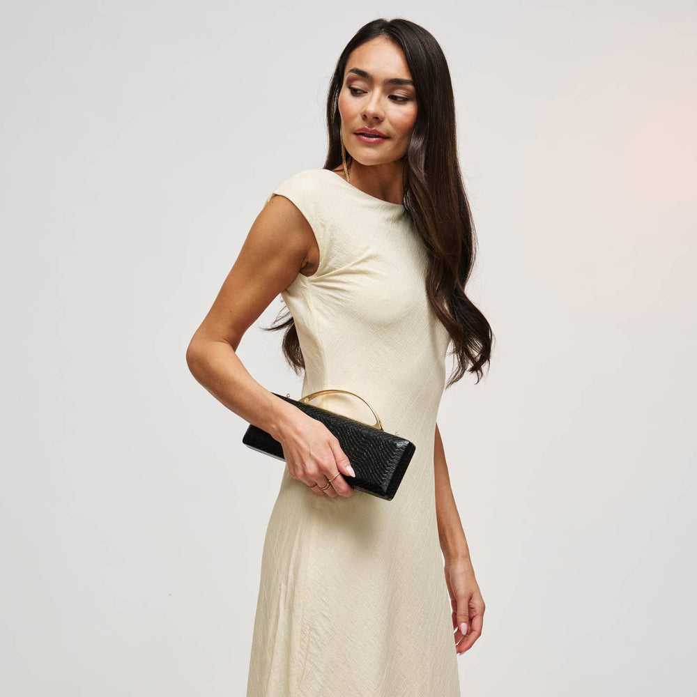 BK Banks Clutch Bag in Black available at Barbara Katz