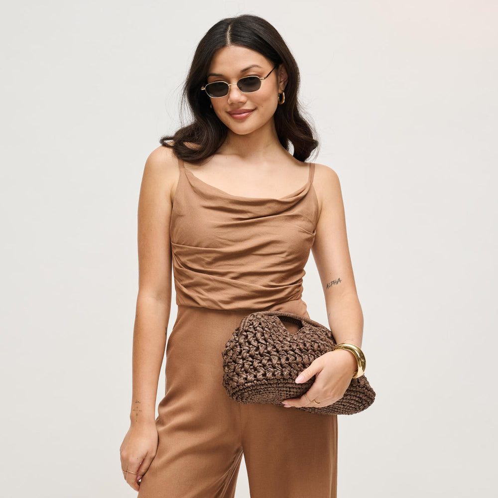 BK Handbags Abigail Crossbody Bag in Chocolate available at Barbara Katz
