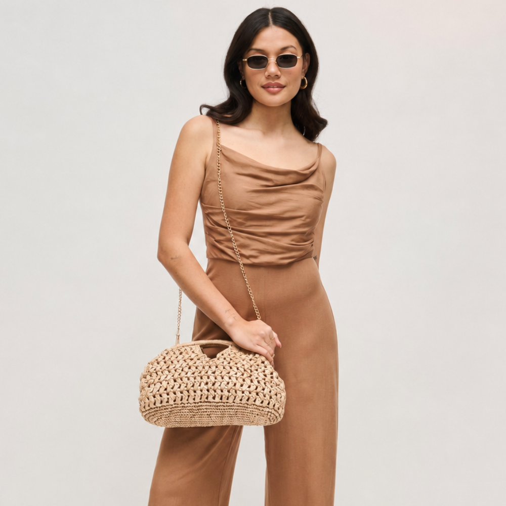 BK Handbags Abigail Crossbody Bag in Natural available at Barbara Katz