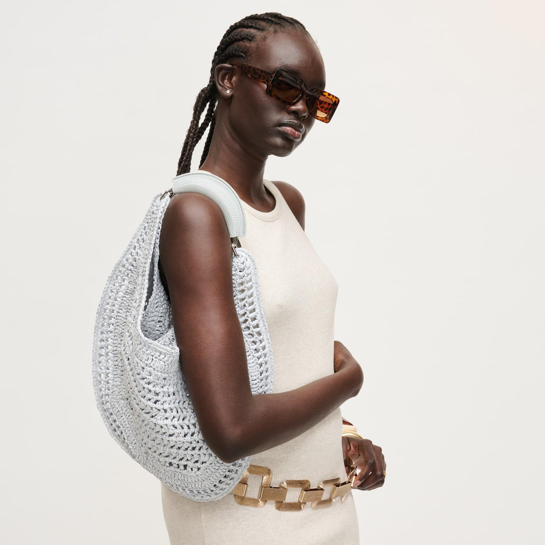 BK Handbags Camden Hobo Bag in Ice Blue available at Barbara Katz