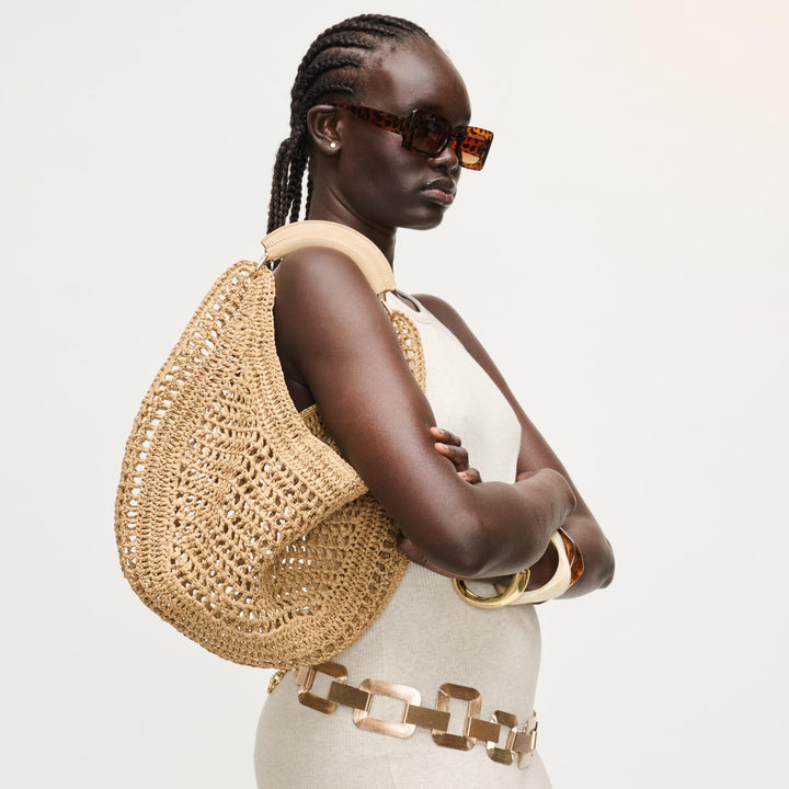 BK Handbags Camden Hobo Bag in Natural available at Barbara Katx