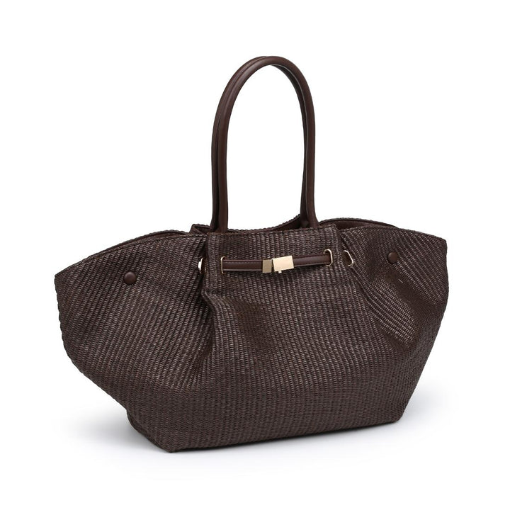 BK Handbags Kaia Straw Tote Bag in Chocolate available at Barbara Katz