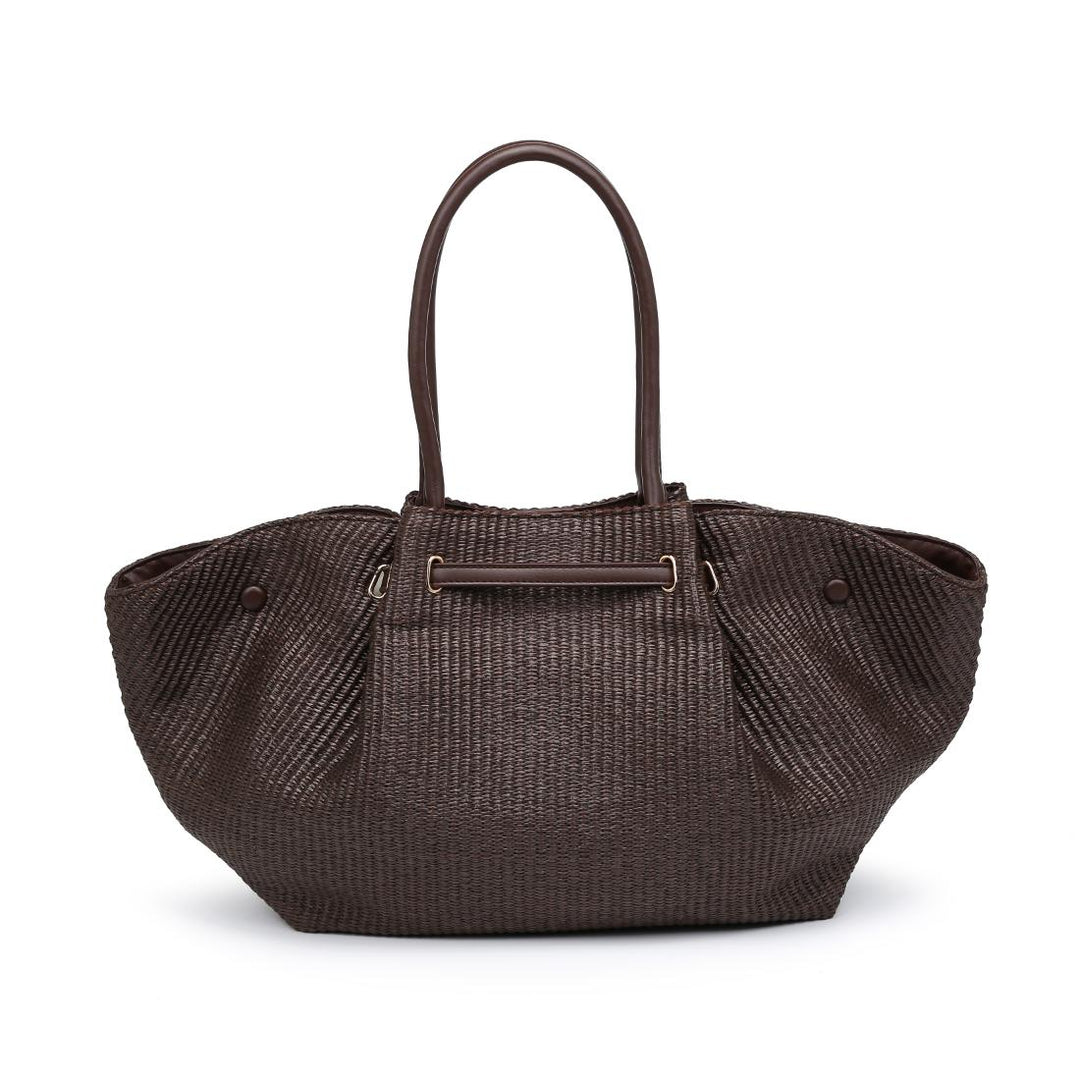 BK Handbags Kaia Straw Tote Bag in Chocolate available at Barbara Katz