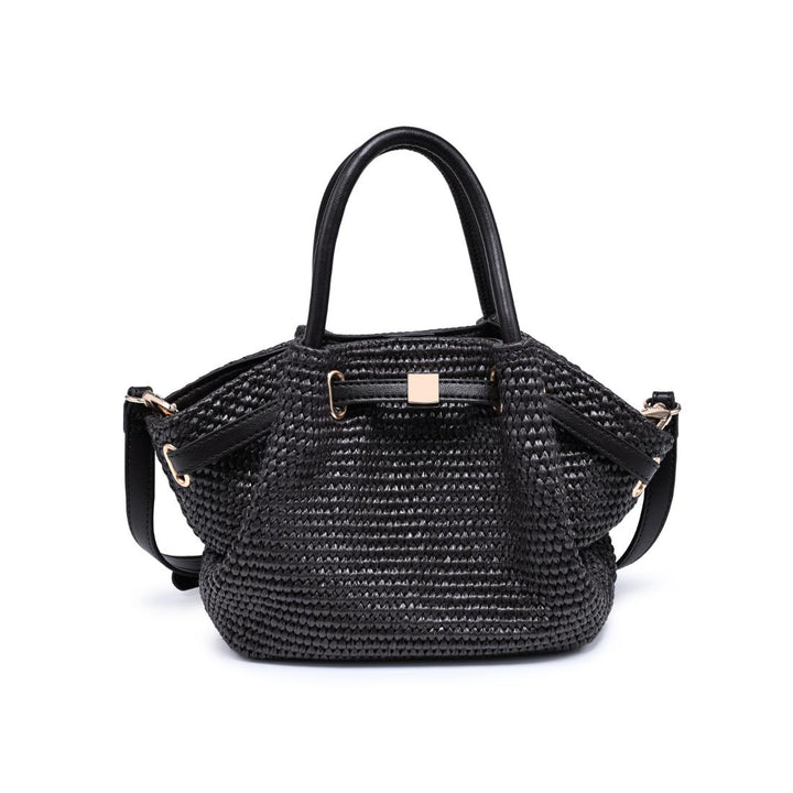 BK Handbags Selena Straw Crossbody Bag in Chocolate available at Barbara Katz