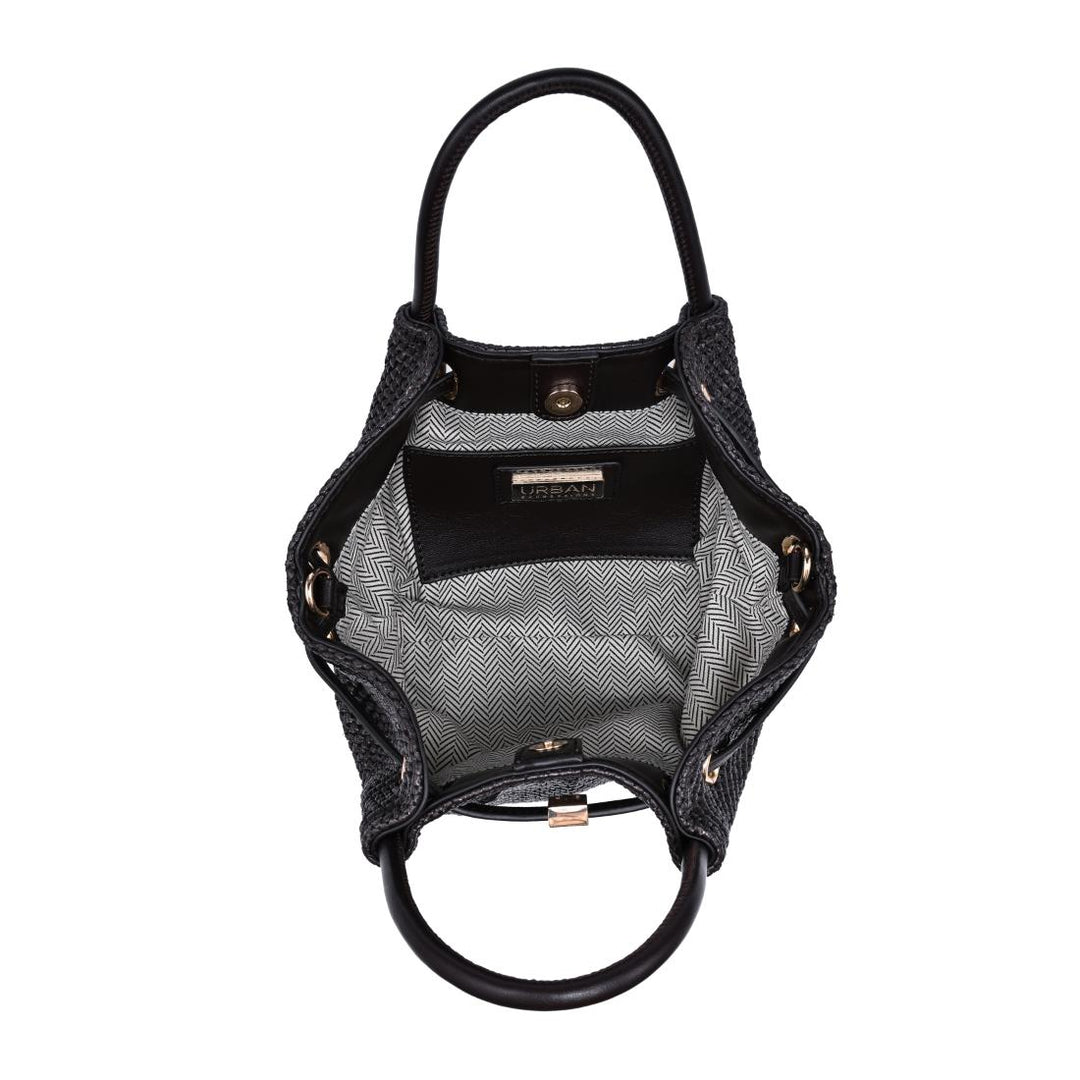 BK Handbags Selena Straw Crossbody Bag in Chocolate available at Barbara Katz