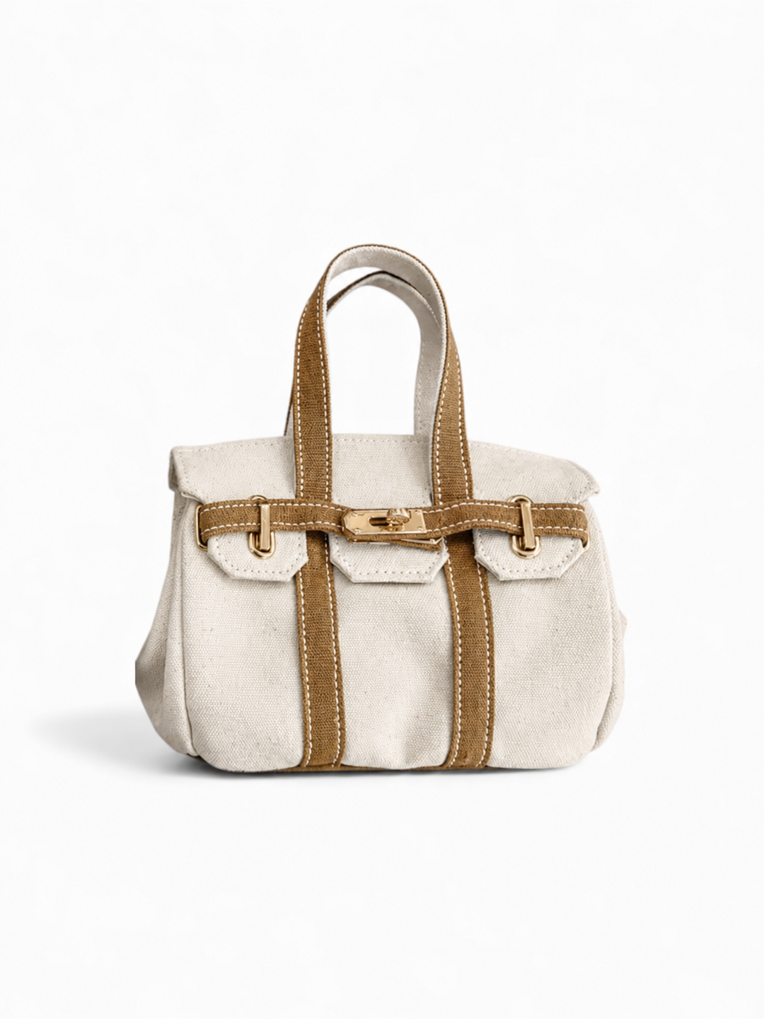 BK Handbags The Luxey Mini Canvas Tote Bag in Tan available at Barbara Katz