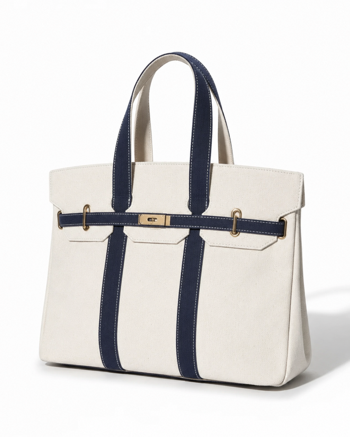 BK Handbags The Signature Tote Bag in Navy available at Barbara Katz