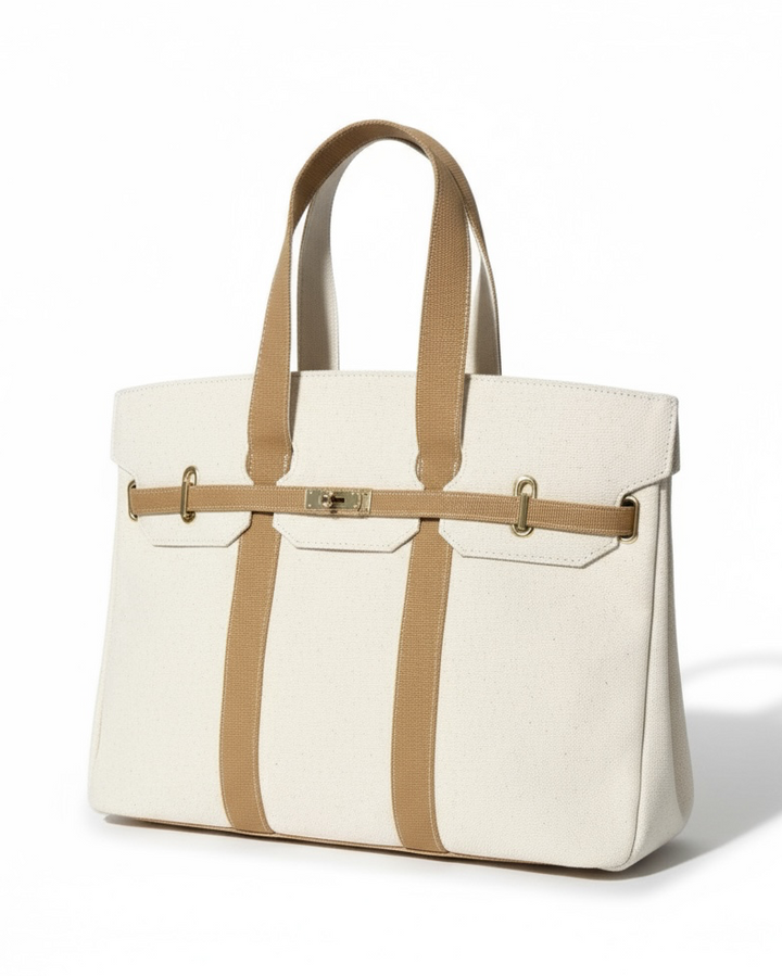BK Handbags The Signature Tote Bag in Tan available at Barbara Katz