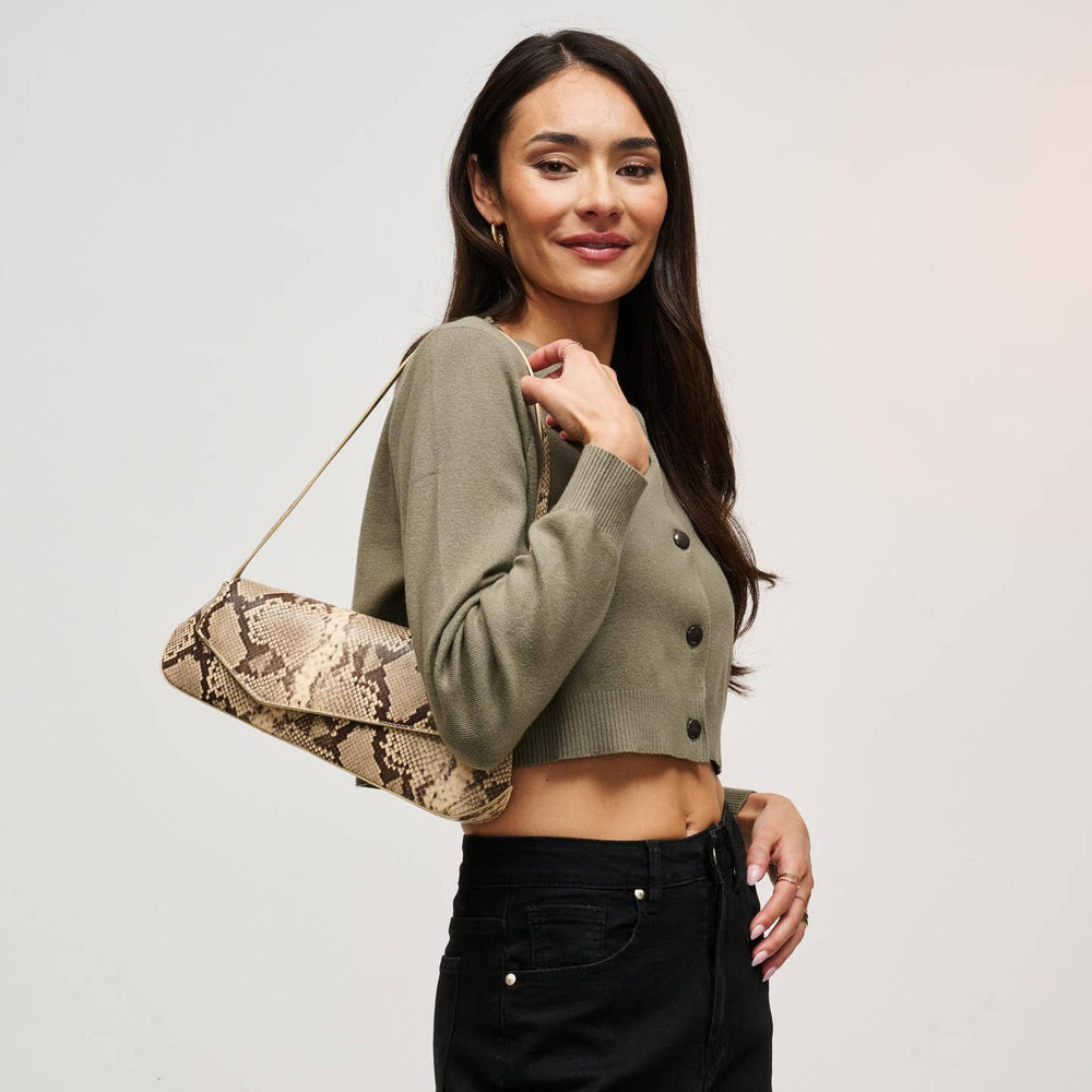 BK Mett Snake Shoulder Bag in Natural Multi available at Barbara Katz