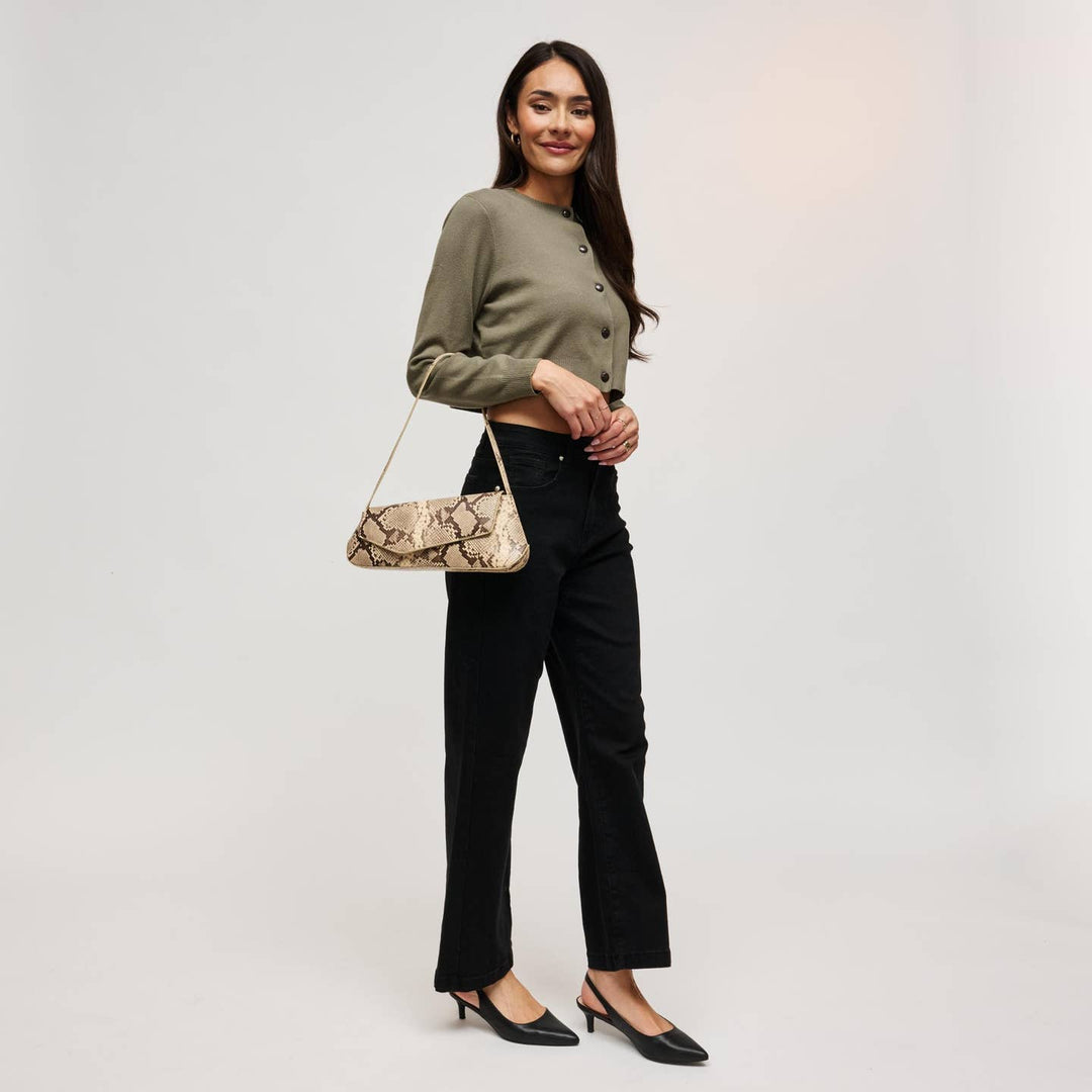 BK Mett Snake Shoulder Bag in Natural Multi available at Barbara Katz