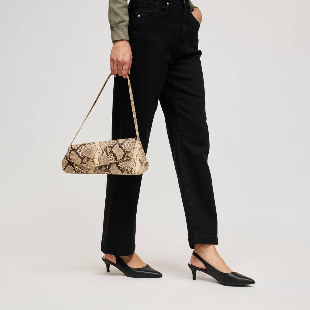 BK Mett Snake Shoulder Bag in Natural Multi available at Barbara Katz