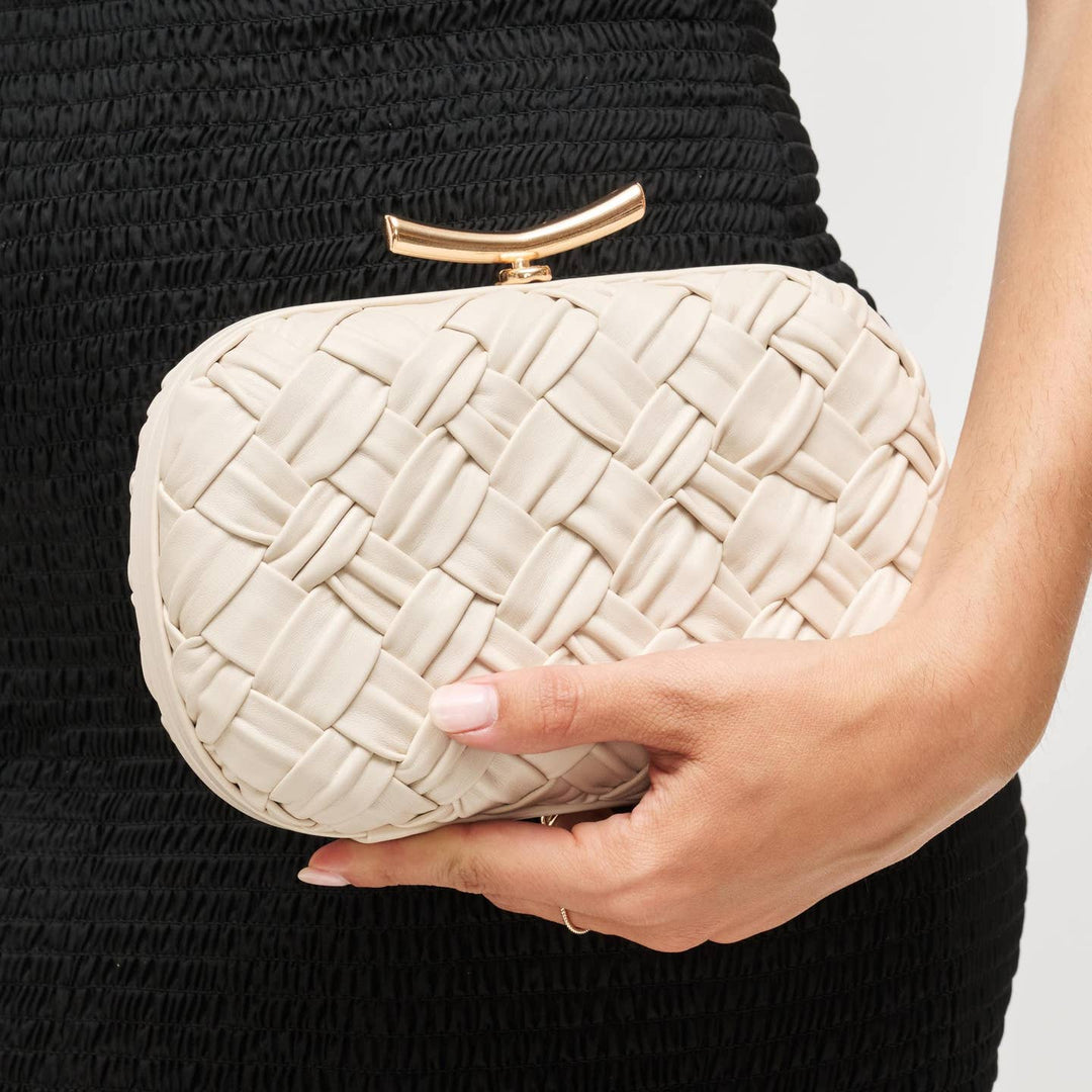 BK Rya Evening Bag in Ivory available at Barbara Katz