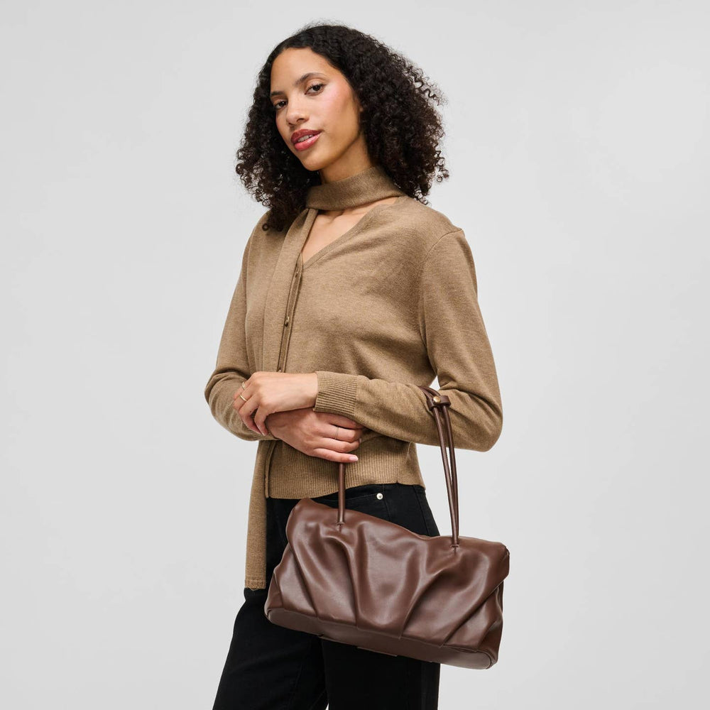 BK Ryker Satchel Bag in Chocolate available at Barbara Katz