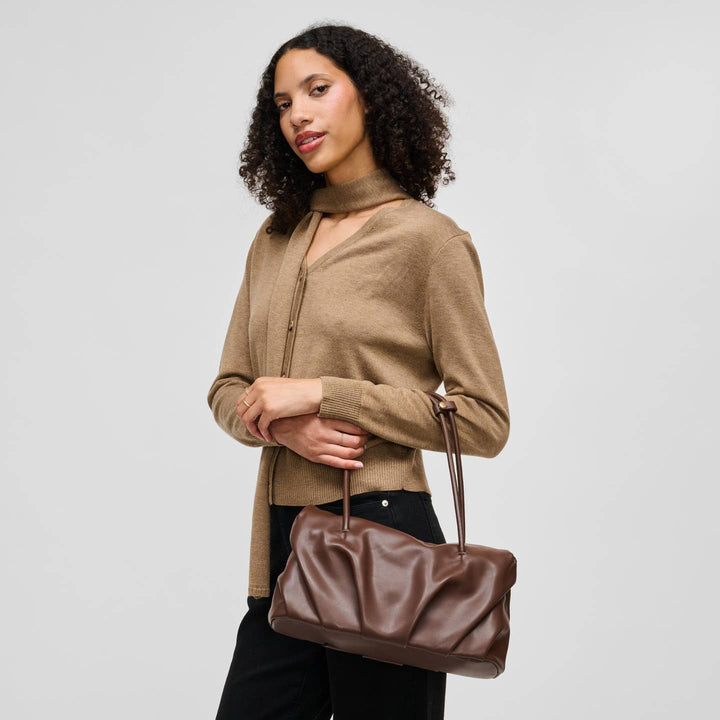 BK Ryker Satchel Bag in Chocolate available at Barbara Katz