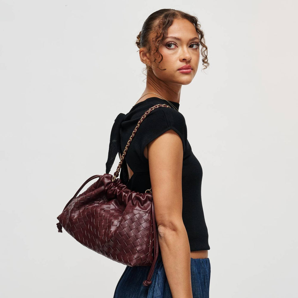 BK Sawyer Shoulder Bag in Burgundy available at Barbara Katz