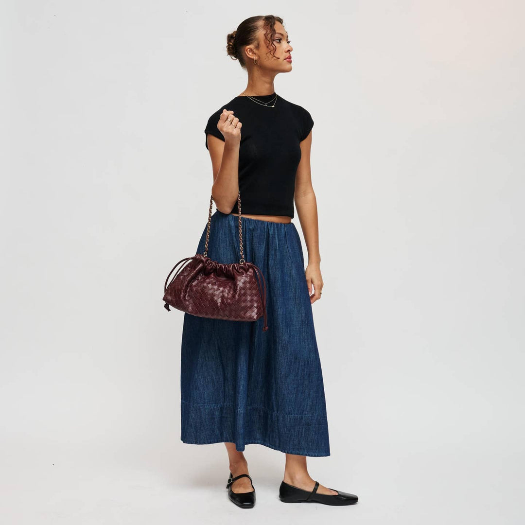 BK Sawyer Shoulder Bag in Burgundy available at Barbara Katz