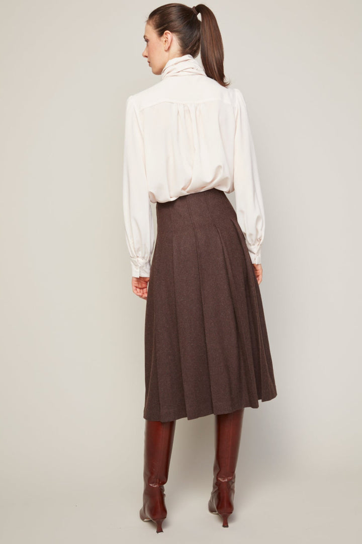 Bliss Semi Transparent Chiffon Blouse With Removable Lavallière in Champagne Rose available at Barbara Katz