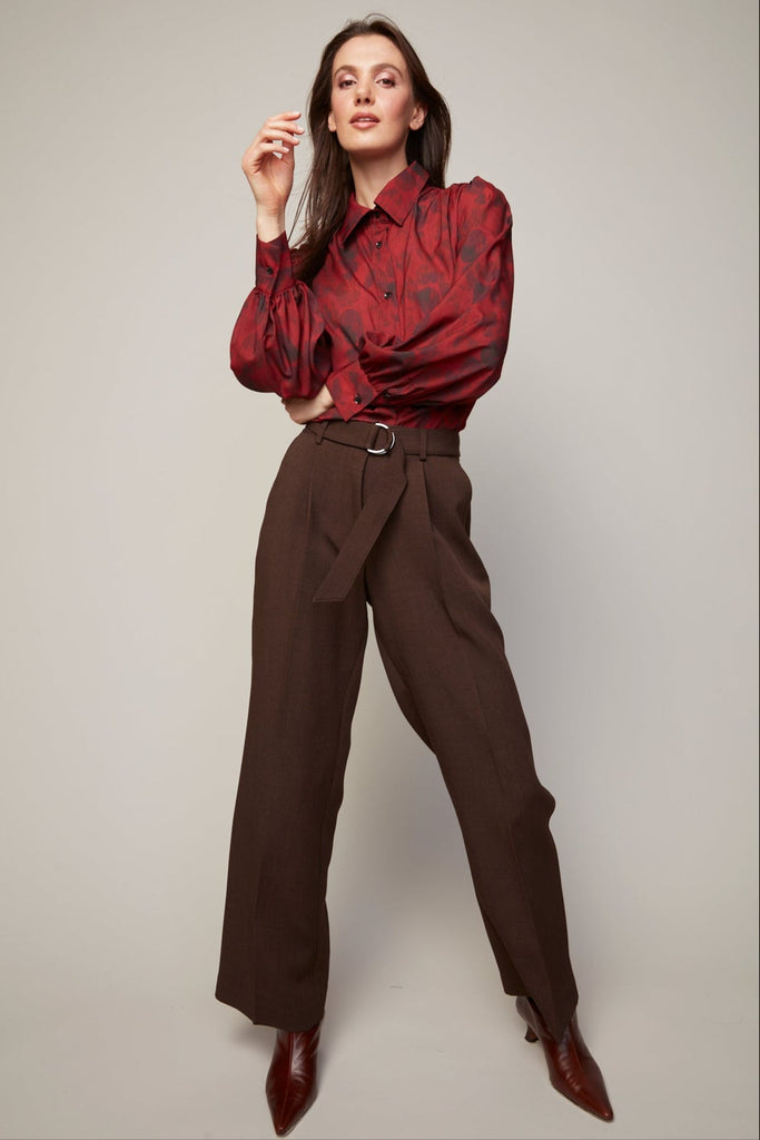 Adroit Atelier Benji Straight Leg Pant With Removable Belt - Java